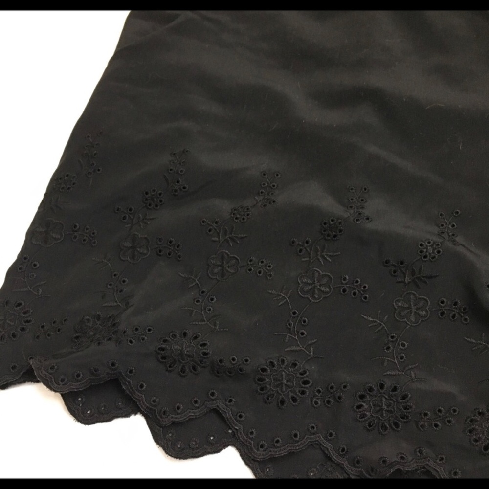 Black eyelet shorts